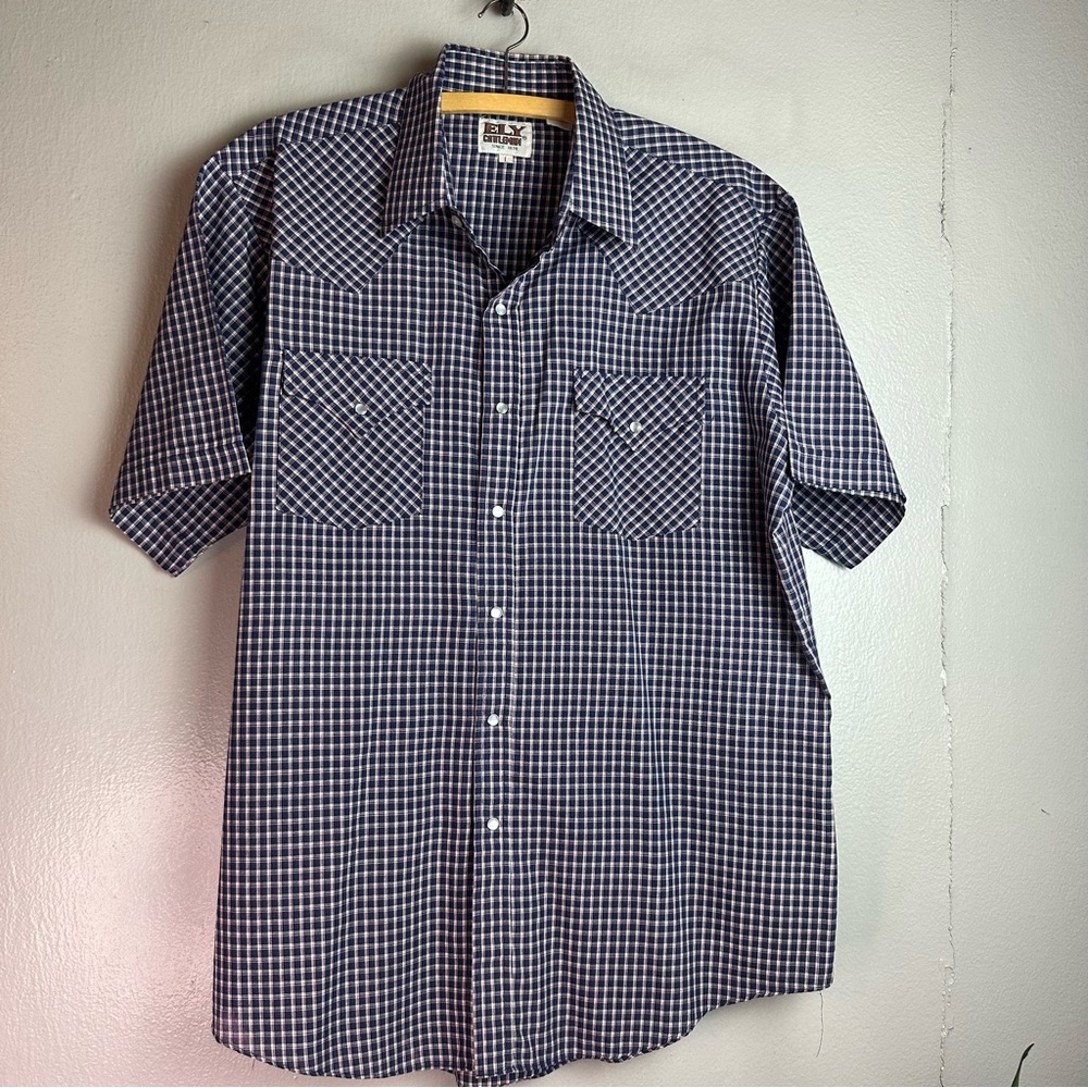 Ely Cattleman Men’s Short Sleeve Western Snap Shirt Sz L